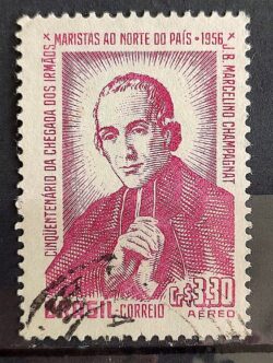 A 78 Selo Cinquentenario Irmaos Maristas Champagnat Religiao Educacao 1956 Circulado 1