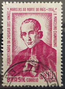 A 78 Selo Cinquentenario Irmaos Maristas Champagnat Religiao Educacao 1956 Circulado 2