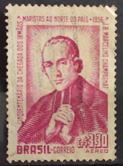 A 78 Selo Cinquentenario Irmaos Maristas Champagnat Religiao Educacao 1956 Circulado 5