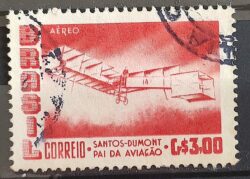 A 79 Selo Aereo Santos Dumont Aviao Aviacao 14 Bis 1956 Circulado 2