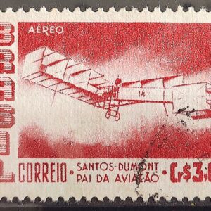A 79 Selo Aereo Santos Dumont Aviao Aviacao 14 Bis 1956 Circulado 5