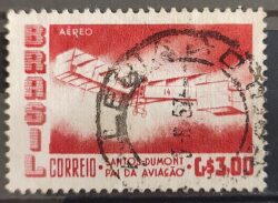 A 79 Selo Aereo Santos Dumont Aviao Aviacao 14 Bis 1956 Circulado 6