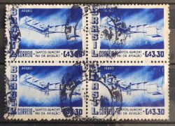 A 81 Selo Aereo Santos Dumont Aviao Aviacao 14 Bis 1956 Quadra Circulado 1