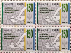 C 1910 Selo Instituto dos Advogados Brasileiros Justiça 1994 Quadra 2