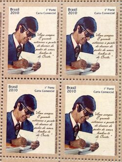 C 2954 Selo Chico Xavier Espiritismo Espirita 2010 Quadra