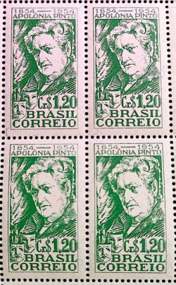 C 341 Selo Centenario Apolonia Pinto Atriz Arte Teatro 1954 Quadra 2