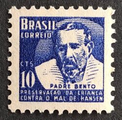 C 355 Selo Campanha Contra o Mal de Hansen Hanseniase Padre Bento Religiao Saude H3 1954