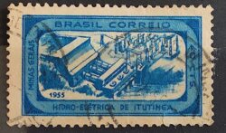 C 357 Selo Usina Hidreletrica de Itutinga Minas Gerais Energia Economia 1955 Circulado 1