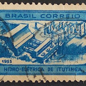 C 357 Selo Usina Hidreletrica de Itutinga Minas Gerais Energia Economia 1955 Circulado 1