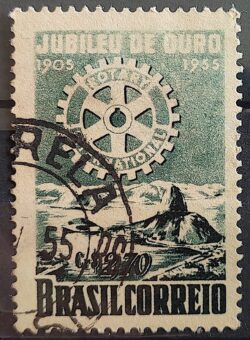 C 358 Selo Cinquentenario do Rotary Club Internacional 1955 Circulado 1