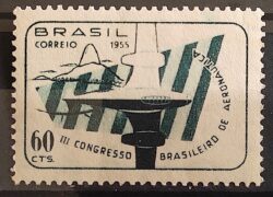 C 359 Selo Congresso Brasileiro de Aeronautica Aviao Militar 1955