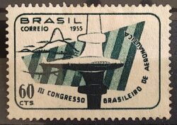 C 359 Selo Congresso Brasileiro de Aeronautica Aviao Militar 1955 MH 2