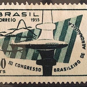 C 359 Selo Congresso Brasileiro de Aeronautica Aviao Militar 1955 2