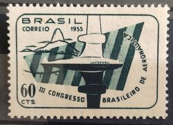 C 359 Selo Congresso Brasileiro de Aeronautica Aviao Militar 1955 MH 3