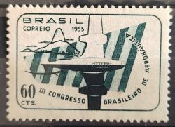 C 359 Selo Congresso Brasileiro de Aeronautica Aviao Militar 1955 MH 5