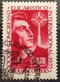 C 366 Selo Congresso Eucaristico Internacional Religiao 1955 Circulado 3