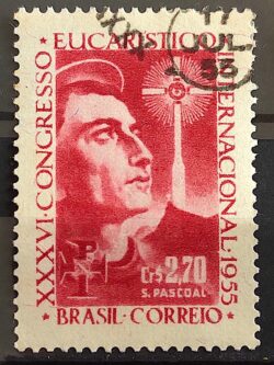 C 366 Selo Congresso Eucaristico Internacional Religiao 1955 Circulado 7