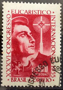 C 366 Selo Congresso Eucaristico Internacional Religiao 1955 Circulado 8