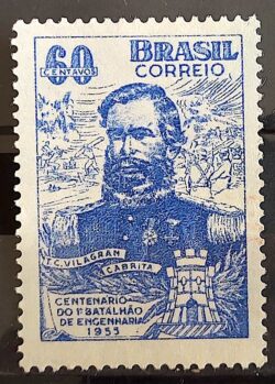 C 372 Selo Centenario Batalhao de Engenharia General Cabrita Militar 1955 MH