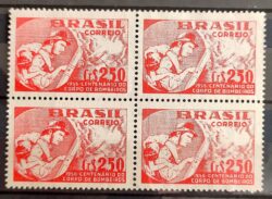 C 378 Selo Centenario Bombeiros Rio de Janeiro 1956 Quadra 1