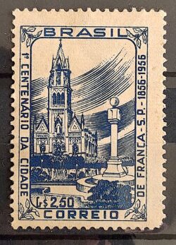 C 379 Selo Centenario Cidade Franca Igreja Religiao 1956
