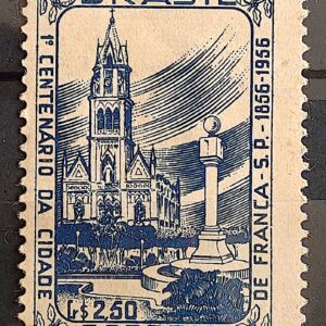 C 379 Selo Centenario Cidade Franca Igreja Religiao 1956