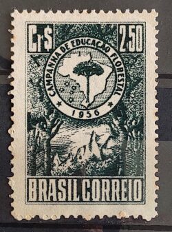 C 382 Selo Campanha de Educacao Florestal Mapa 1956 1