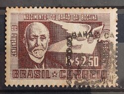 C 383 Selo Centenario Barao de Bocaina 1956 Circulado 1