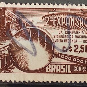 C 385 Selo Companhia Siderurgica Nacional Volta Redonda Industria Economia 1957 Circulado 10