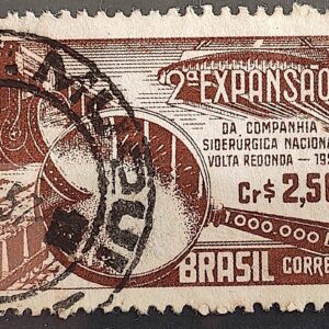 C 385 Selo Companhia Siderurgica Nacional Volta Redonda Industria Economia 1957 Circulado 12