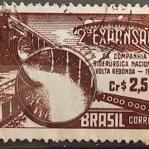 C 385 Selo Companhia Siderurgica Nacional Volta Redonda Industria Economia 1957 Circulado 14