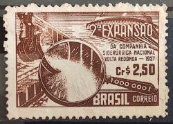 C 385 Selo Companhia Siderurgica Nacional Volta Redonda Industria Economia 1957 Circulado 15