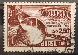 C 385 Selo Companhia Siderurgica Nacional Volta Redonda Industria Economia 1957 Circulado 16