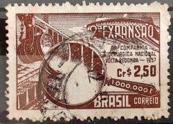 C 385 Selo Companhia Siderurgica Nacional Volta Redonda Industria Economia 1957 Circulado 17
