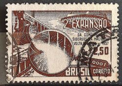 C 385 Selo Companhia Siderurgica Nacional Volta Redonda Industria Economia 1957 Circulado 3