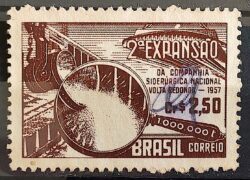 C 385 Selo Companhia Siderurgica Nacional Volta Redonda Industria Economia 1957 Circulado 6