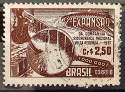 C 385 Selo Companhia Siderurgica Nacional Volta Redonda Industria Economia 1957 Circulado 8