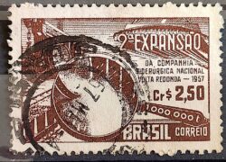 C 385 Selo Companhia Siderurgica Nacional Volta Redonda Industria Economia 1957 Circulado 9