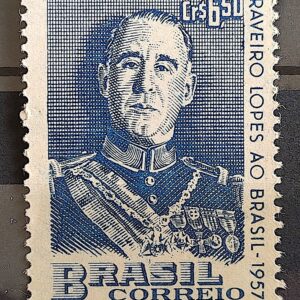 C 389 Selo Visita do Presidente Portugal General Craveiro Lopes Militar 1957 1