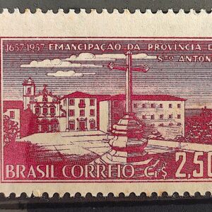 C 391 Selo 3 Centenario Provincia de Santo Antonio Pernambuco Igreja Religiao 1957 1