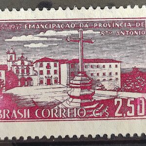 C 391 Selo 3 Centenario Provincia de Santo Antonio Pernambuco Igreja Religiao 1957 2