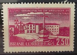C 391 Selo 3 Centenario Provincia de Santo Antonio Pernambuco Igreja Religiao 1957 MH