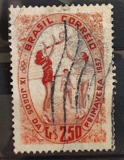 C 392 Selo Jogos da Primavera Volei Feminino Mulher 1957 Circulado 1