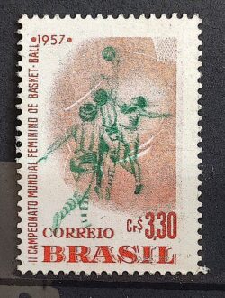 C 393 Selo Campeonato Mundial Feminino de Basquete Mulher 1957 MH