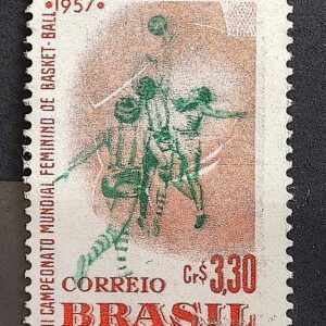 C 393 Selo Campeonato Mundial Feminino de Basquete Mulher 1957 MH