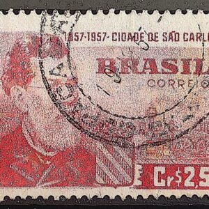 C 394 Selo Centenario Cidade de Sao Carlos Conde do Pinhal Personalidade 1957 Circulado 1