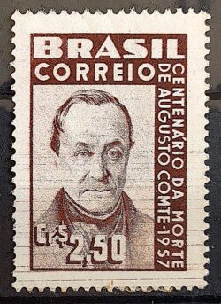 C 395 Selo Centenario Augusto Comte Positivismo Filosofia Personalidade 1957 1