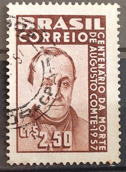 C 395 Selo Centenario Augusto Comte Positivismo Filosofia Personalidade 1957 Circulado 1