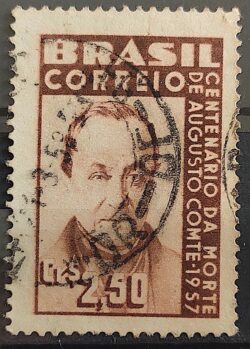 C 395 Selo Centenario Augusto Comte Positivismo Filosofia Personalidade 1957 Circulado 2