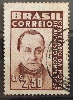 C 395 Selo Centenario Augusto Comte Positivismo Filosofia Personalidade 1957 Circulado 3